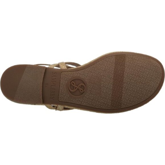 Sam & Libby Women's Pearl Flat Sandal Size 7 M PEARL NATURAL - Picture 3 of 6